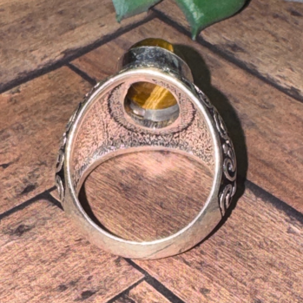 Silver Tiger Eye Ring - image 7